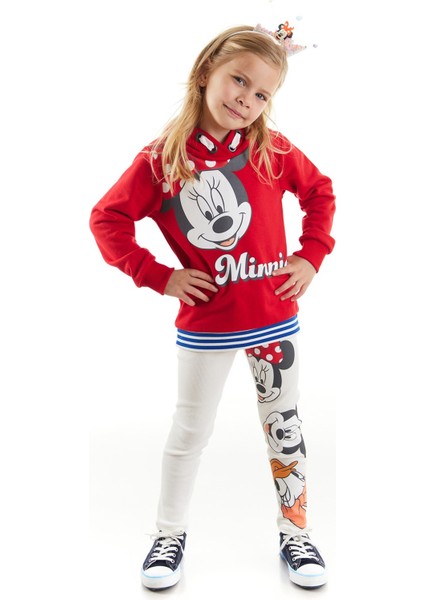 Minnie Mouse Lisanslı Kız Çocuk Sweatshirt ve Tayt 2'li Takım 20172