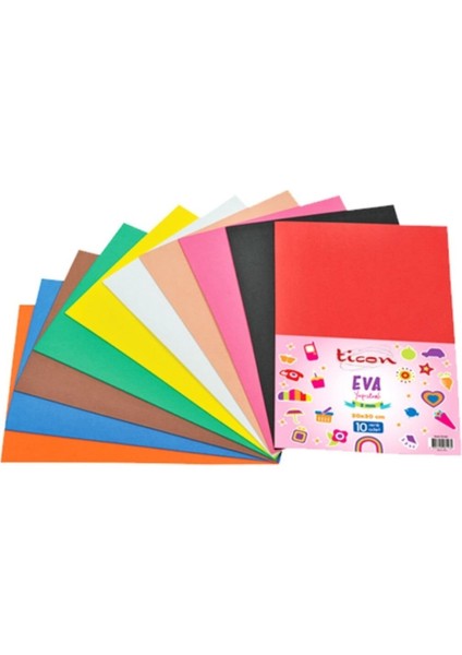 10'lu 2mm 20 x 30CM Yapışkanlı Eva 3560.00619