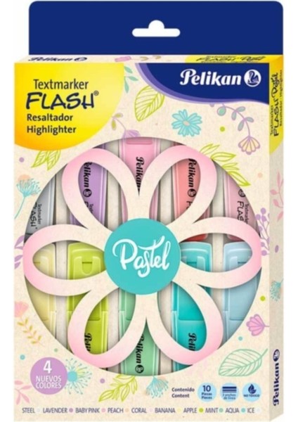 Fosforlu Kalem (Işaret Kalemi) Pastel 10 Renk PL60078803FK10