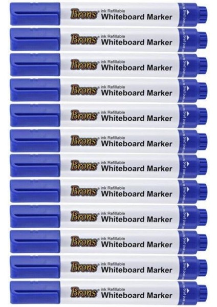 Doldurulabilir Beyaz Tahta Kalemi 12'li Kutu Mavi