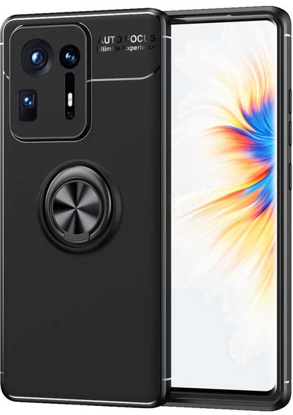 Xiaomi Mi Mix 4 Kılıf Metal Yüzüklü Standlı Yumuşak Ravel Silikon Kapak