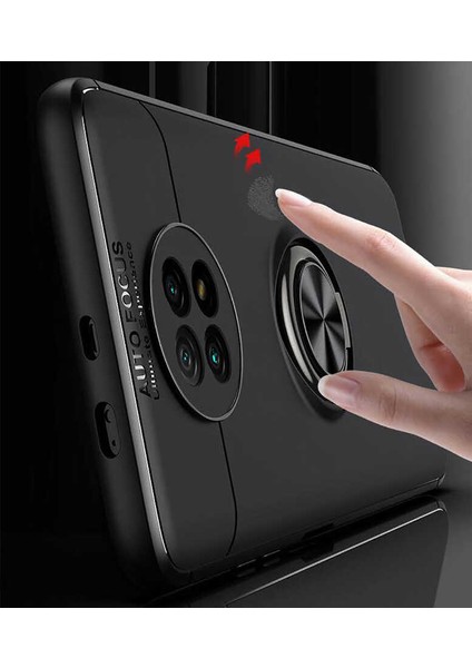 Xiaomi Redmi Note 9 5g Kılıf Metal Yüzüklü Standlı Yumuşak Ravel Silikon Kapak