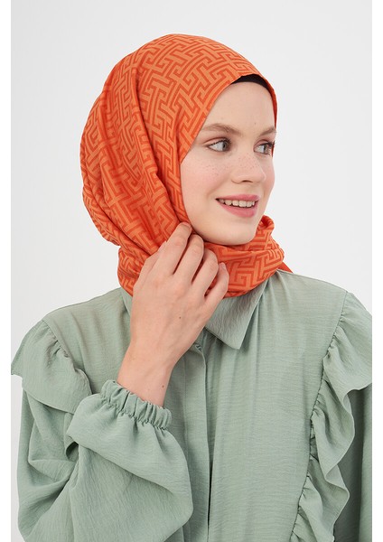 Jakar Laby Desen Şal - Orange
