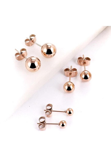 Gümüş Rose Taşsız Top Küpe DY896E3