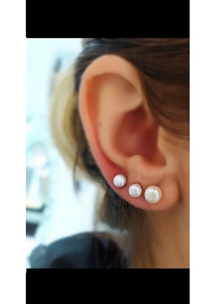 Gümüş 1 Çift Doğal Inci Küpe NZ14256T