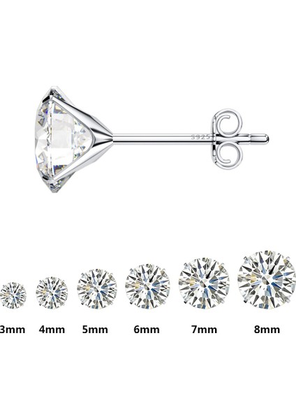 Gümüş Pimli Tek Taş Bayan Küpe LR01F