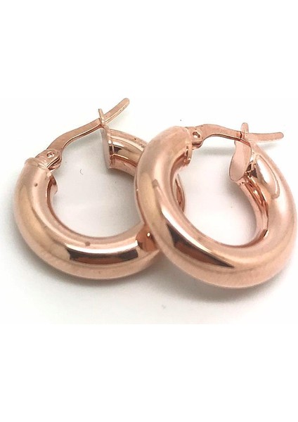 Gümüş 1cm Kalın Bombeli Halka Küpe DY256E1 fırsatları