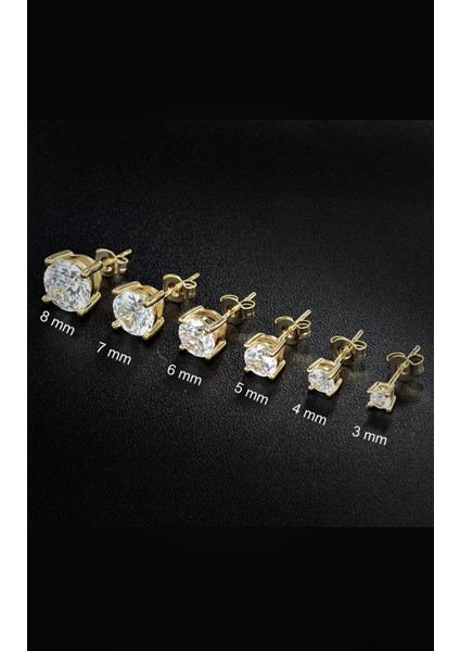 Gümüş Altın Kaplama Tek Taş Küpe fiyatları