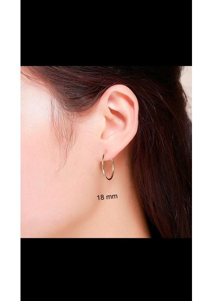 Gümüş Altın Kaplama Ince Halka Küpe indirimleri