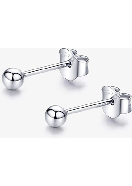 Gümüş Taşsız Top Küpe DY12A3