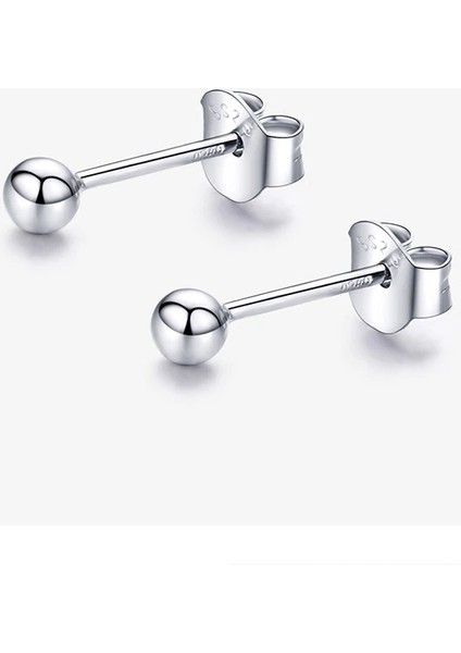 Gümüş Taşsız Top Küpe DY12A3 modelleri