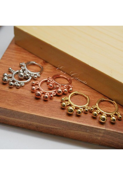 Gümüş Toplu Halka Küpe NZ51T1