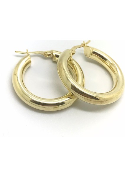 Gümüş 2,2 cm Kalın Bombeli Halka Küpe DY18R64 fiyatları