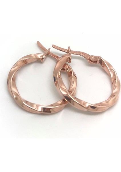 Gümüş 1.7 cm Lik Burgu Gümüş Halka Küpe DY98E6