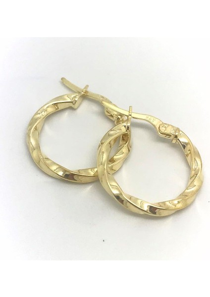 Gümüş 1.7 cm Lik Burgu Gümüş Halka Küpe DY98E6