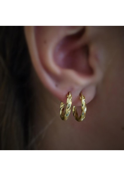 Gümüş 1 cm Lik Burgu Gümüş Halka Küpe DY85E2 modelleri