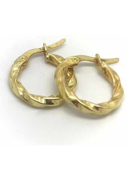 Gümüş 1 cm Lik Burgu Gümüş Halka Küpe DY85E2 fırsatları