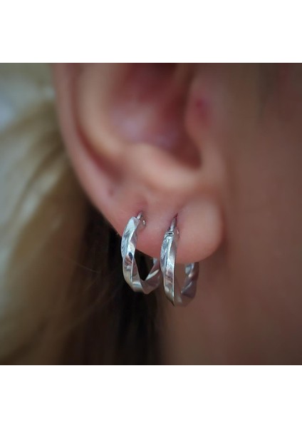 Gümüş 1 cm Lik Burgu Gümüş Halka Küpe DY85E2 indirimleri