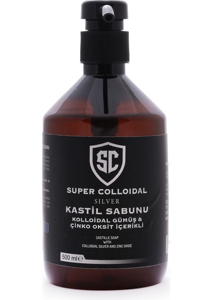 Super Colloidal Kastil Sabunu Kolloidal Gümüş ve Çinko Oksit İçerikli 500 ml