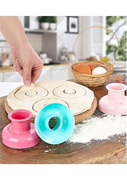 Renkli Donut Kalıbı- Donut Hamur Kesici ve Şekillendirici Donut Kalıbı