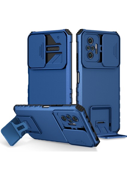 Xiaomi Redmi Note 8 İçin Kamera Korumalı Pc + Tpu Telefon Kılıfı - Mavi (Yurt Dışından)