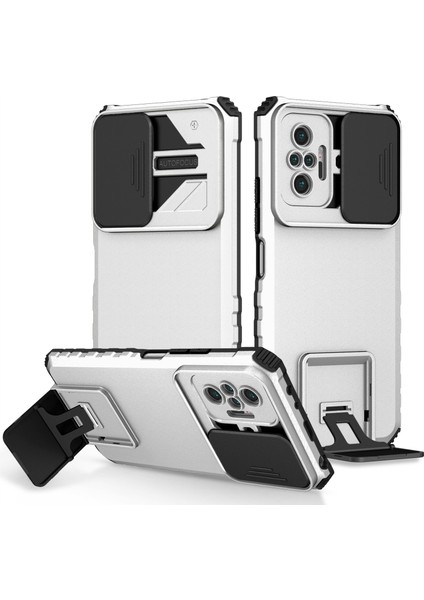 Xiaomi Redmi Note 8 İçin Kamera Korumalı Pc + Tpu Telefon Kılıfı - Gümüş (Yurt Dışından)