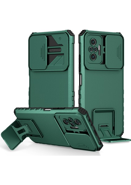 Xiaomi Redmi Note 8 İçin Kamera Korumalı Pc + Tpu Telefon Kılıfı - Yeşil (Yurt Dışından)