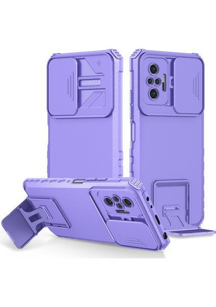 Xiaomi Redmi Note 8 İçin Kamera Korumalı Pc + Tpu Telefon Kılıfı - Mor (Yurt Dışından)