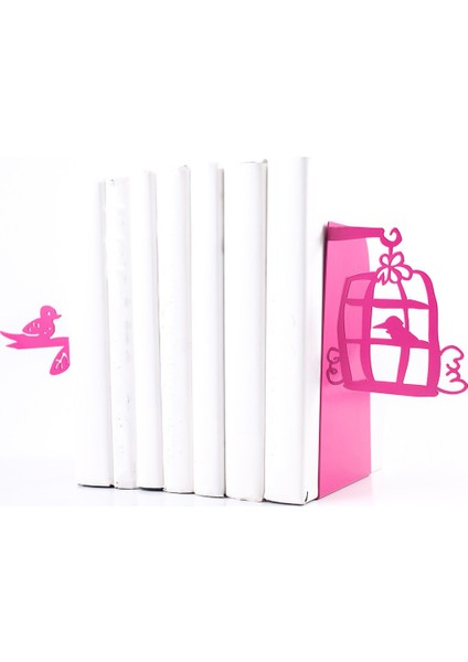 Kuş Kafesi Metal Kitap Tutucu 2'li Takım