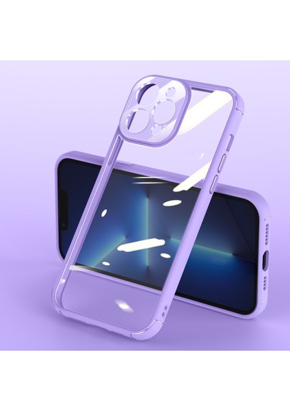 iPhone 12 Pro Için Koruyucu Kenarlı Telefon Kılıfı - Lila (Yurt Dışından)
