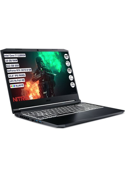 Nitro 5 AN515-57 İntel Core i7 11800H 16 GB 512 GB SSD RTX 3070 8 GB Freedos 15.6" FHD Taşınabilir Bilgisayar NH.QFGEY.002 fiyatları