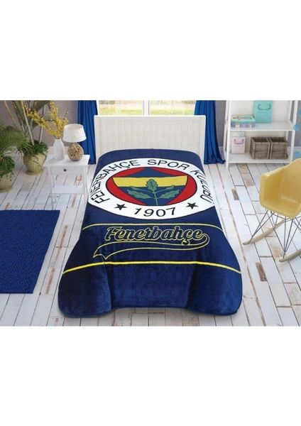 Fenerbahçe Striped Lisanslı Yeni Sezon Tek Kişilik Battaniye