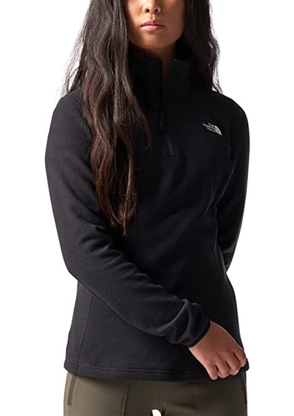 W Resolve Fleece 1/4 Zip Kadın Siyah Outdoor Sweatshirt NF0A4SVXJK31 modelleri