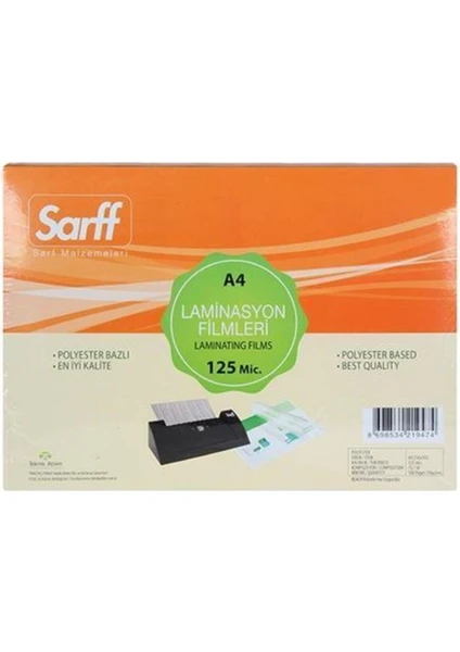 Laminasyon Filmi 125Mic.A/4