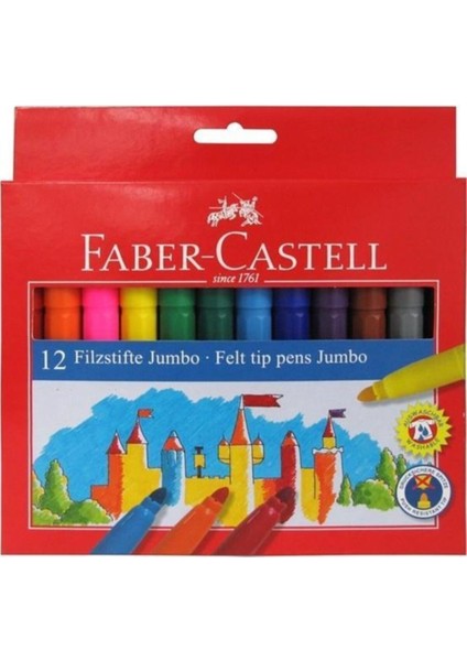 Faber 12 Renk Jumbo Keçeli Kalem 554312