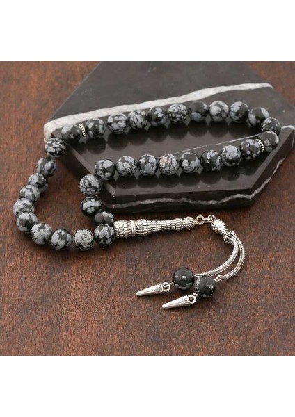 ​doğaltaş Metal Püsküllü Obsidyen Taşı Tesbih fırsatları