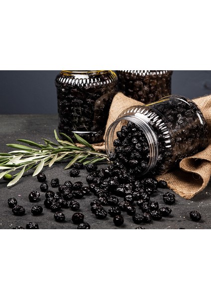 Az Tuzlu Sofralık Siyah Zeytin Gemlik Cam Pet 351-380 1,8 kg