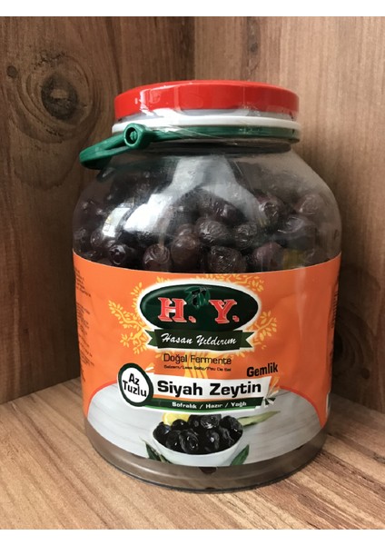 Az Tuzlu Sofralık Siyah Zeytin Gemlik Cam Pet 351-380 1,8 kg