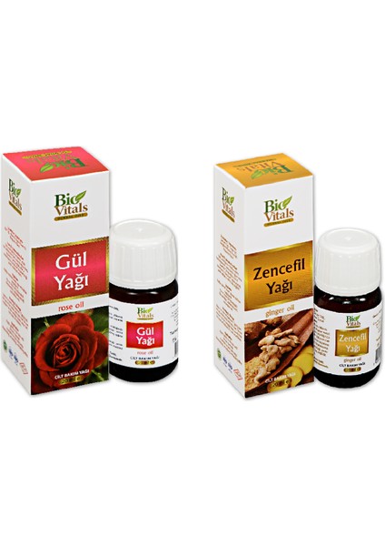 Gül ve Zencefil-Aromatik Masaj-Cilt Bakım Yağ Seti