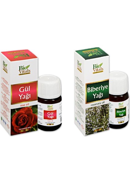 Gül ve Biberiye- Aromatik Masaj-Cilt Bakım Yağ Seti 20 ml