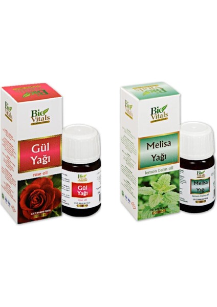 Gül ve Melisa-Aromatik Masaj-Cilt Bakım Yağ Seti