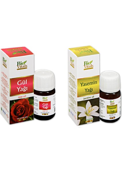 Gül ve Yasemin Aromatik Masaj Cilt Bakım Yağ Seti 20 ml
