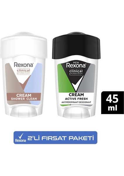 Clinical Protection Kadın Stick Deodorant 45 ml + Erkek Stick Deodorant 45 ml