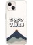 iPhone 14 Plus Uyumlu Good Vibes Desenli Şeffaf Silikonlu Telefon Kılıfı 1