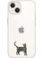 iPhone 14 Uyumlu Mandala Cat Desenli Şeffaf Silikonlu Telefon Kılıfı 1