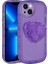 Apple iPhone 13 Kılıf Kamera Korumalı Kalp Pop Soketli Renkli Ofro Kapak Mor 1