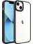 Apple iPhone 14 Kılıf Renkli Kenar Metal Kamera Çerçeveli Krom Arka Kapak Siyah 1