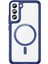 Samsung Galaxy S22 Magsafe Manyetik Darbeye Yarı Esnek Plastik Tpu Kılıf - AL3027 Mavi 1