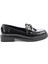 Siyah Kırışık Rugan Kadın Loafer Ayakkabı K01997070108 2