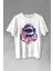 Uzayda Yemek Donut Pizza Yiyen Astronot Cosmos Baskılı Tişört Unisex T-Shirt 1